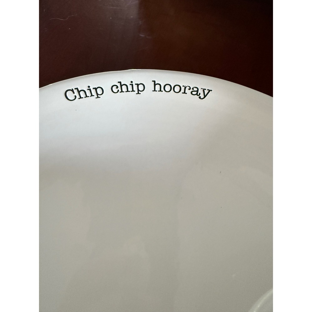 Mud Pie CHIP CHIP HOORAY - DIP DIP HOORAY 14" Large Round Bowl Serving Platter - Picture 3 of 5